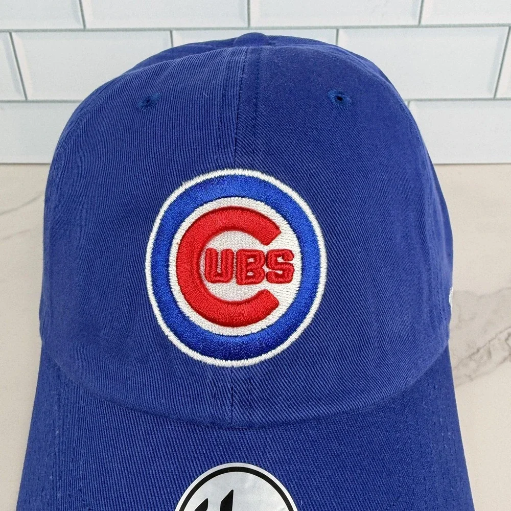 Chicago Cubs Hat Cap Strap Back Mens One Size Blue MLB Baseball‎ Dad 47 Clean Up